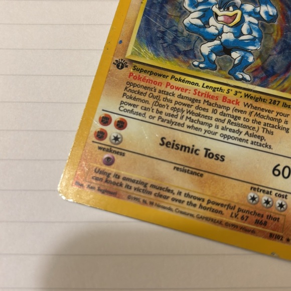 Pokémon 1st Edition Machamp hologram card. - Picture 3 of 6